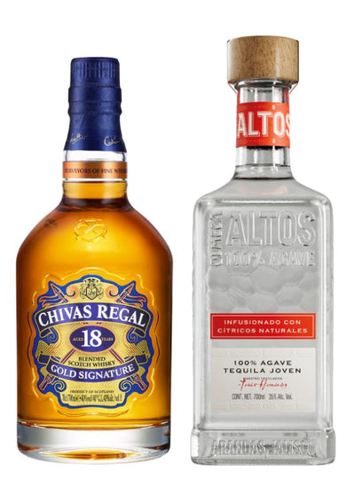 1 Whisky Chivas Regal 18 Años 750 mL + GRATIS 1 Botella de Tequila Altos Infusionado de 700 ml (REGALO EXCLUSIVO EN LÍNEA)