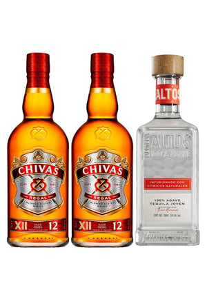 2 Whisky Chivas Regal 12 Años 750 ml + GRATIS 1 Botella de Tequila Altos Infusionado de 700ml (REGALO EXCLUSIVO EN LÍNEA)