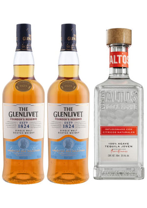 2 Whisky Glenlivet Founder´s Reserve 700 mL + GRATIS 1 Botella de Tequila Altos Infusionado de 700 ml (REGALO EXCLUSIVO EN LÍNEA)