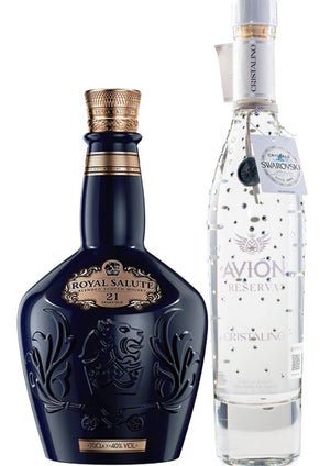 1 Whisky Chivas Royal Salute 21 Años 750 mL + Tequila Avión Reserva Cristalino con Swarovski (REGALO EXCLUSIVO EN LÍNEA)
