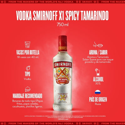 Vodka Smirnoff X1 Tamarindo 750 ml