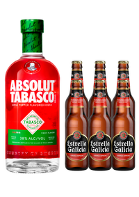 Vodka Absolut Tabasco 750 mL + Six Cerveza Estrella Galicia Especial 330 mL (OFERTA EXCLUSIVA EN LÍNEA)