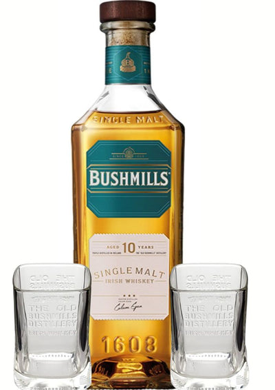 Whisky Bushmills Single Malt 10 años 750 mL + 2 vasos (REGALO EXCLUSIVO EN LÍNEA)