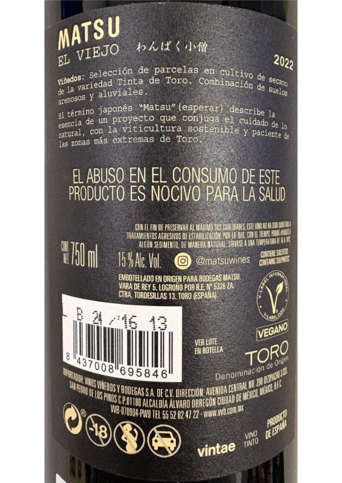Vino Tinto Matsu El Viejo 750 ml