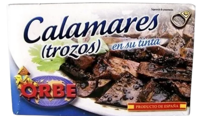 Calamares trozos en su tinta Orbe 110 g