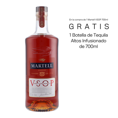 1 Cognac Martell V.S.O.P. 700 mL + GRATIS 1 Botella de Tequila Altos Infusionado de 700 ml (REGALO EXCLUSIVO EN LÍNEA)