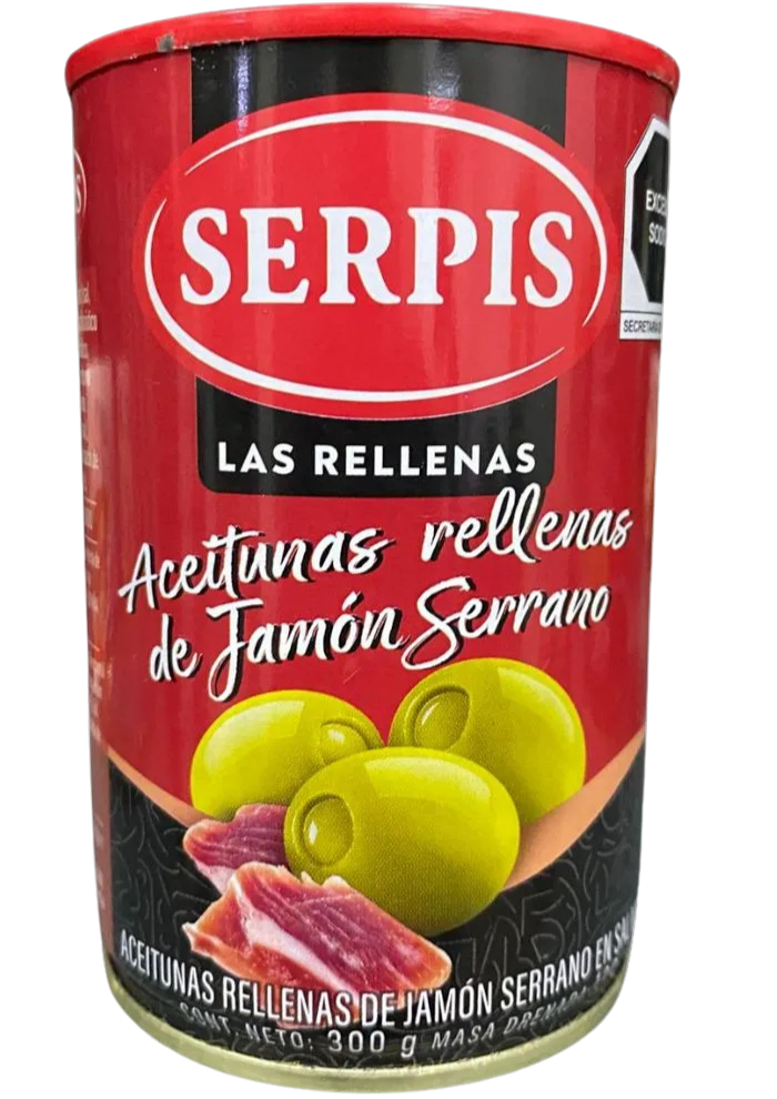Aceitunas Rellenas De Jamon Serrano Serpis 300 g