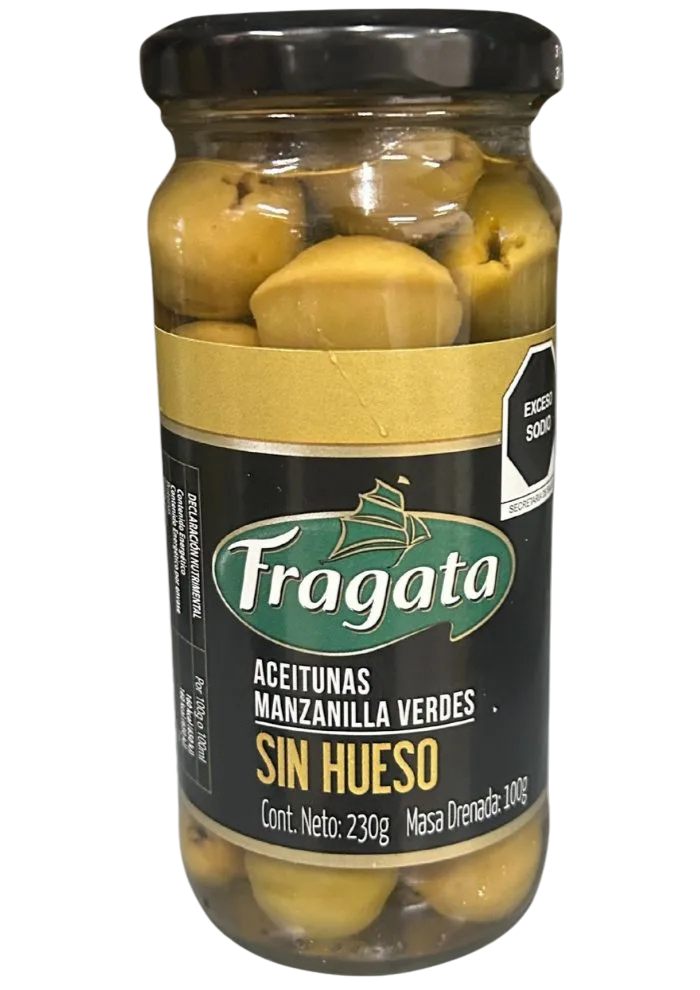 Aceitunas manzanilla verdes sin hueso Fragata 230 g