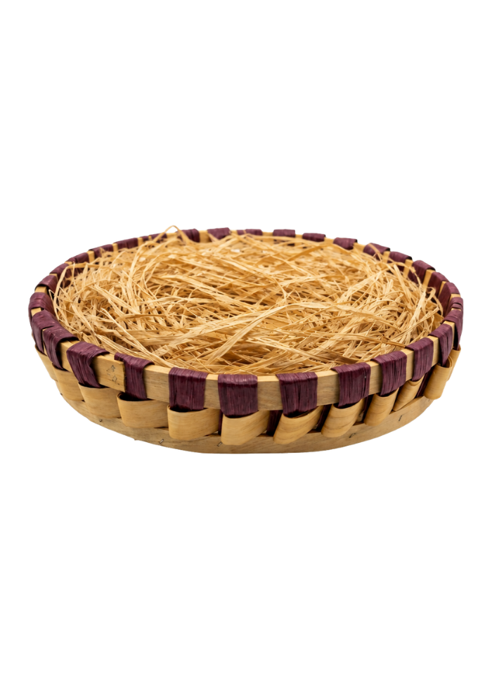 Canasta Circular Con Ribete Color Guinda