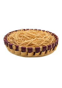 Canasta Circular Con Ribete Color Guinda