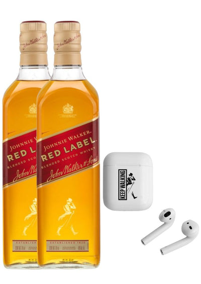 2 Whisky Johnnie Walker Red Label Blended Scotch 700 ml + Audifonos Inalambricos Mini (REGALO EXCLUSIVO EN LÍNEA)