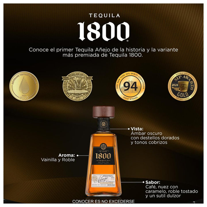 Tequila Cuervo 1800 Añejo 700 mL (OFERTA EXCLUSIVA EN LÍNEA)